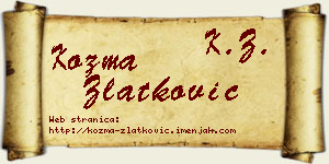 Kozma Zlatković vizit kartica